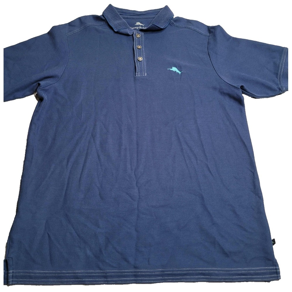 Tommy Bahama Supima Cotton Short Sleeve Polo‎ Shirt Men's Medium Blue